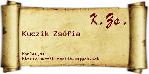 Kuczik Zsófia névjegykártya